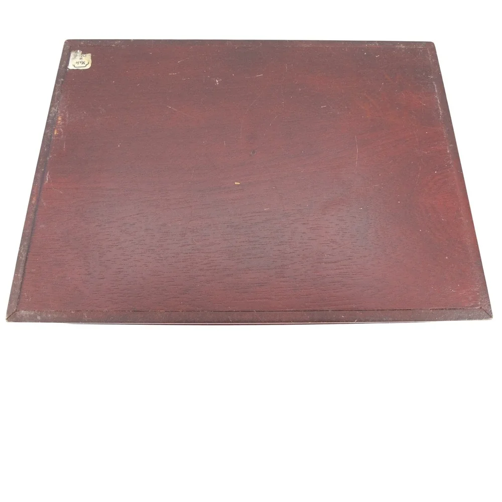Vintage Style Wood Jewelry Box Silver Tone Rose Pewter Floral Embossed Lid‎